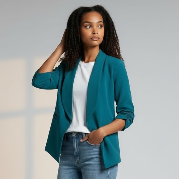 Mint Limit Elegant Teal Women's Blazer Large - Picture 2 of 7